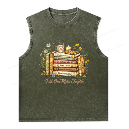 Pagewings Just One More Chapter Unisex Washed Tank Top