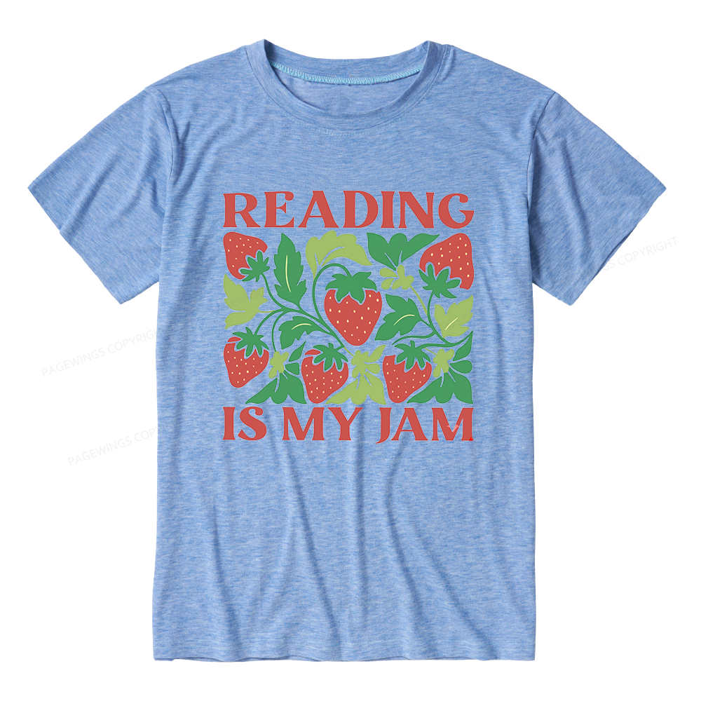 Pagewings Soft Reading Is My Jam Bookish Unisex Heather T-Shirt