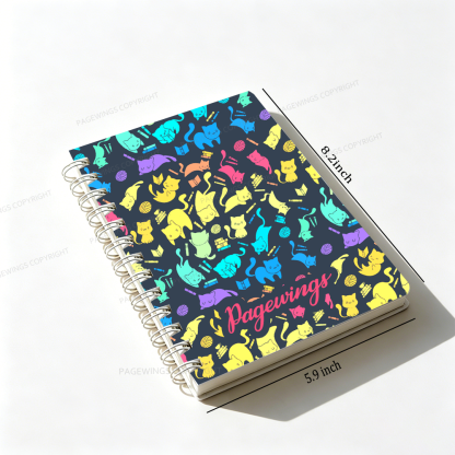 Pagewings Personalized Name Cat Spiral Notebook