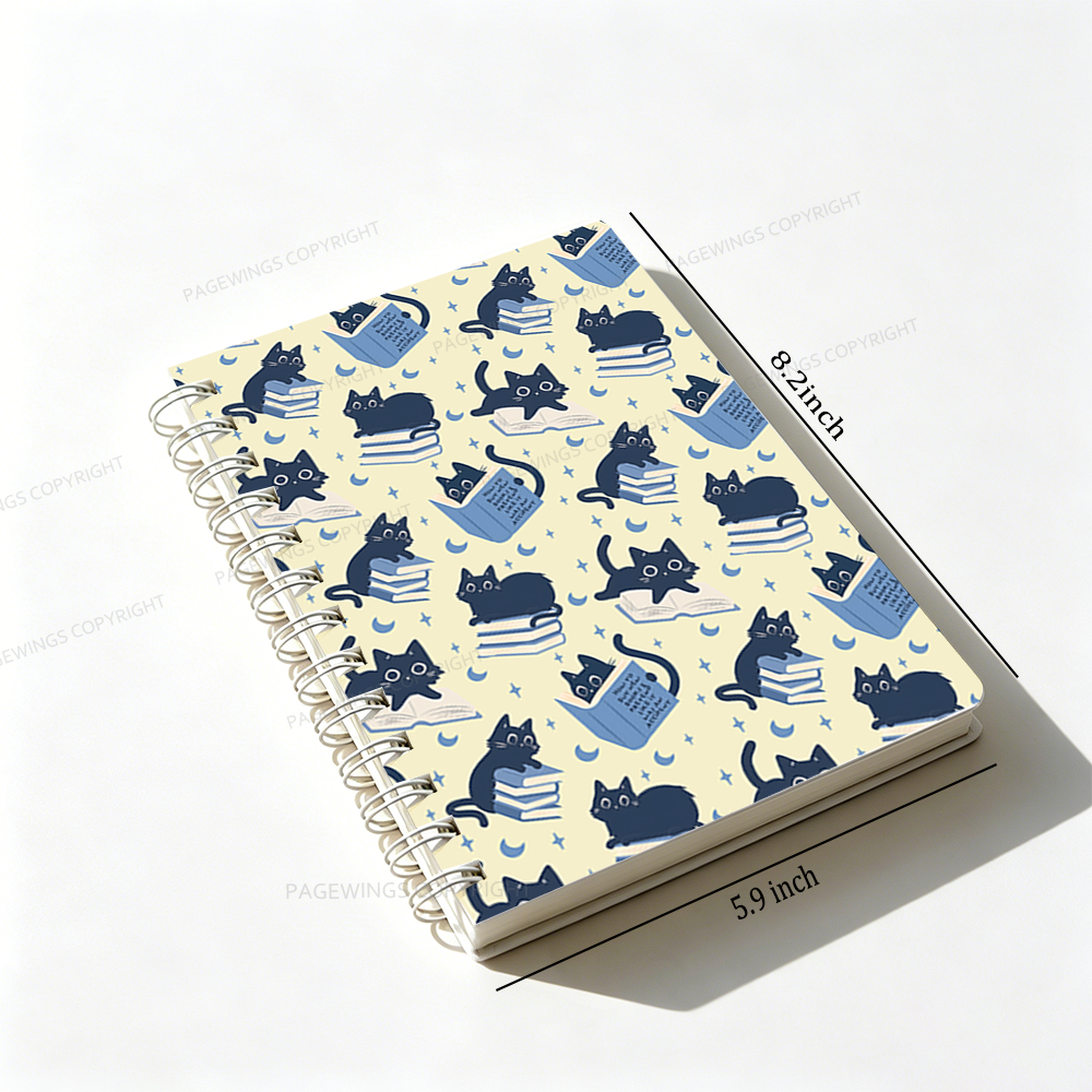 Pagewings Reading Cat Spiral Notebook
