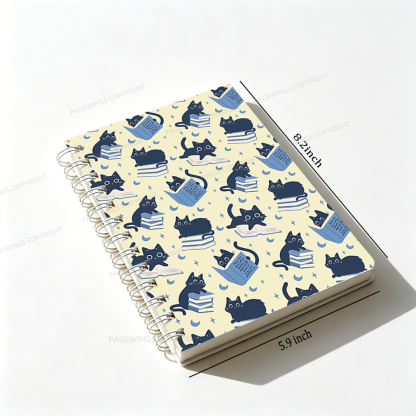Pagewings Reading Cat Spiral Notebook