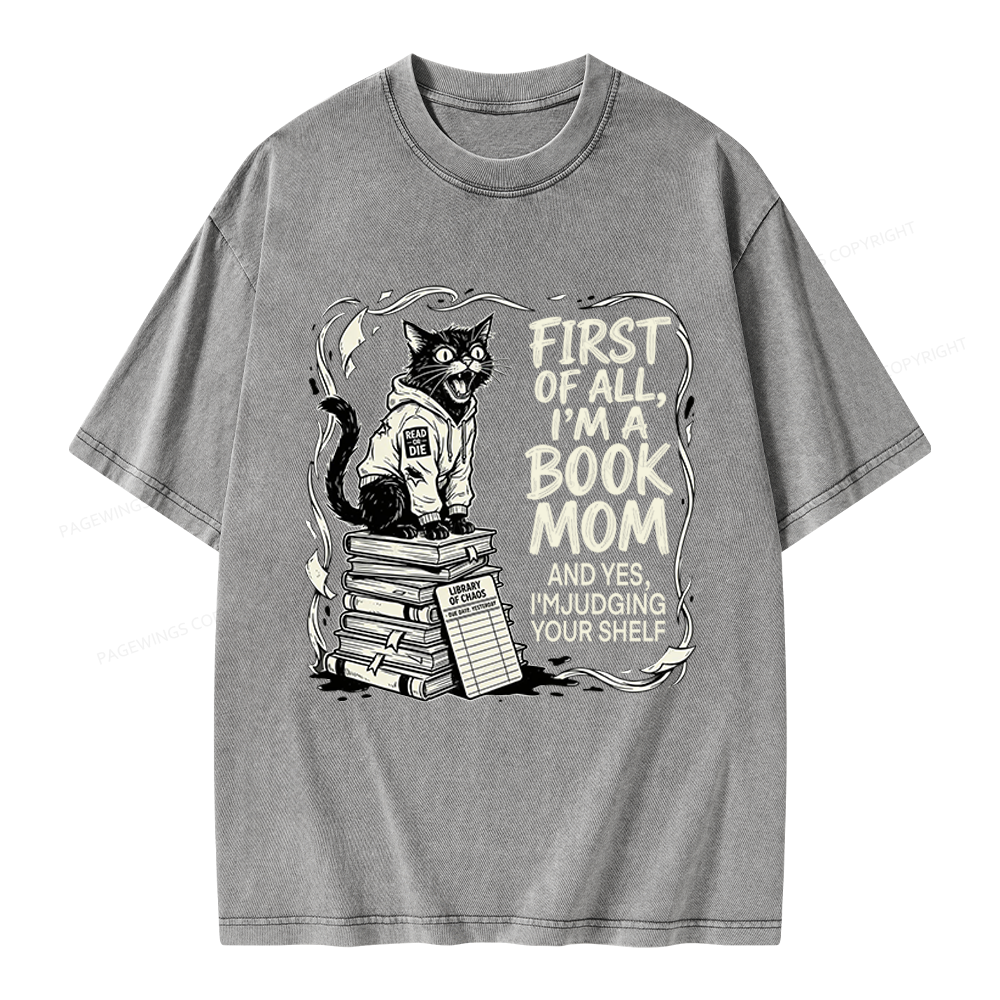 Pagewings I'm A Book Mom Unisex Washed T-shirt
