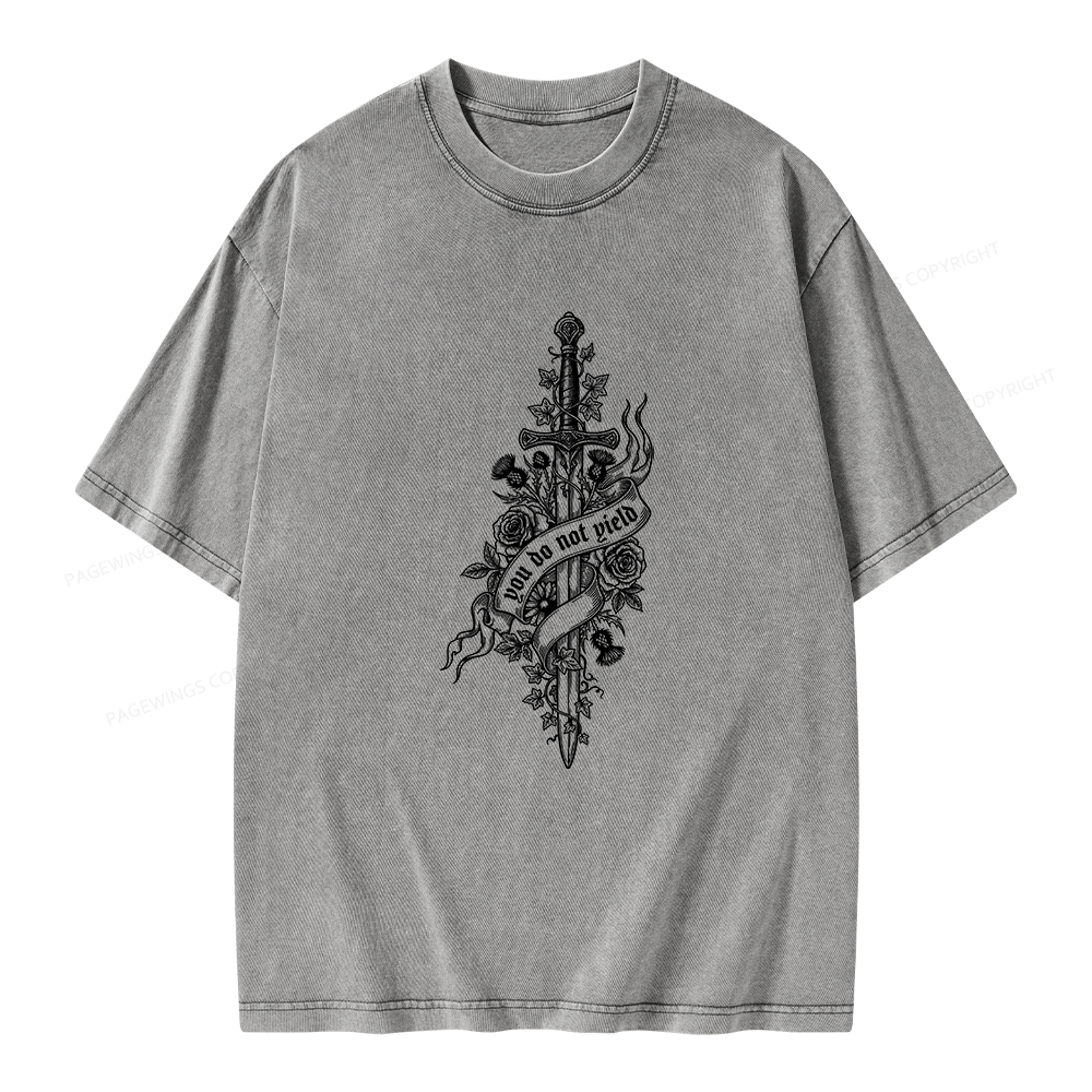 Pagewing Reading Fantasy Bookish Unisex Washed T-shirt
