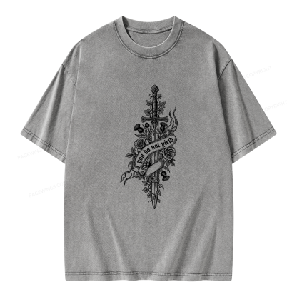 Pagewing Reading Fantasy Bookish Unisex Washed T-shirt