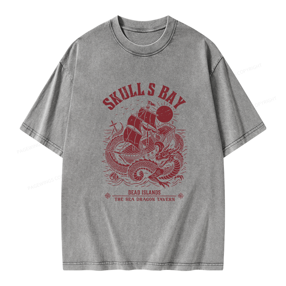 Pagewing Reading Fantasy Bookish Unisex Washed T-shirt