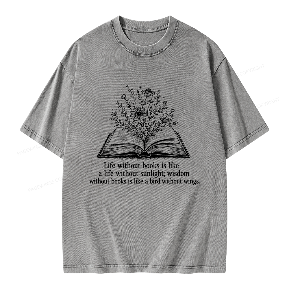Pagewing Reading Quote Unisex Washed T-shirt
