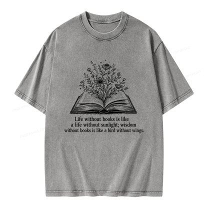 Pagewing Reading Quote Unisex Washed T-shirt