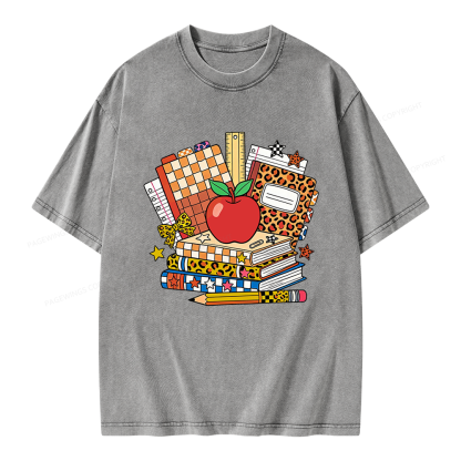 Pagewing Coquette Back To School Unisex Washed T-shirt