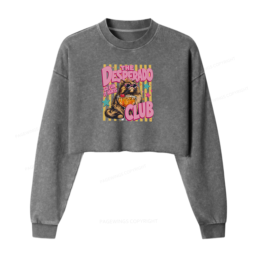 Pagewings Desperado Club Washed Crop Sweatshirt