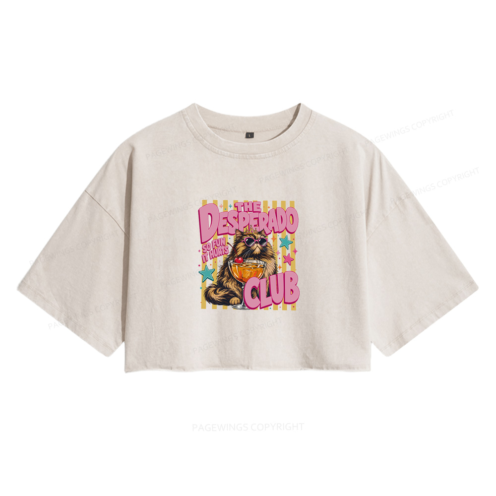 Pagewings Desperado Club Women's Washed Cropped T-shirt