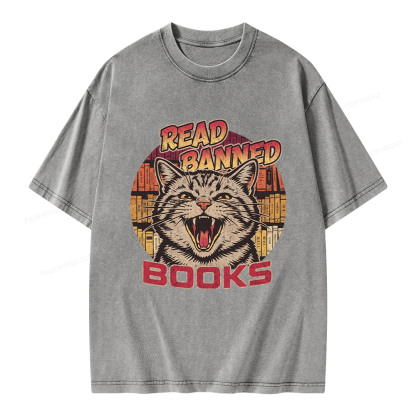 Pagewing Read Banned Books Unisex Washed T-shirt