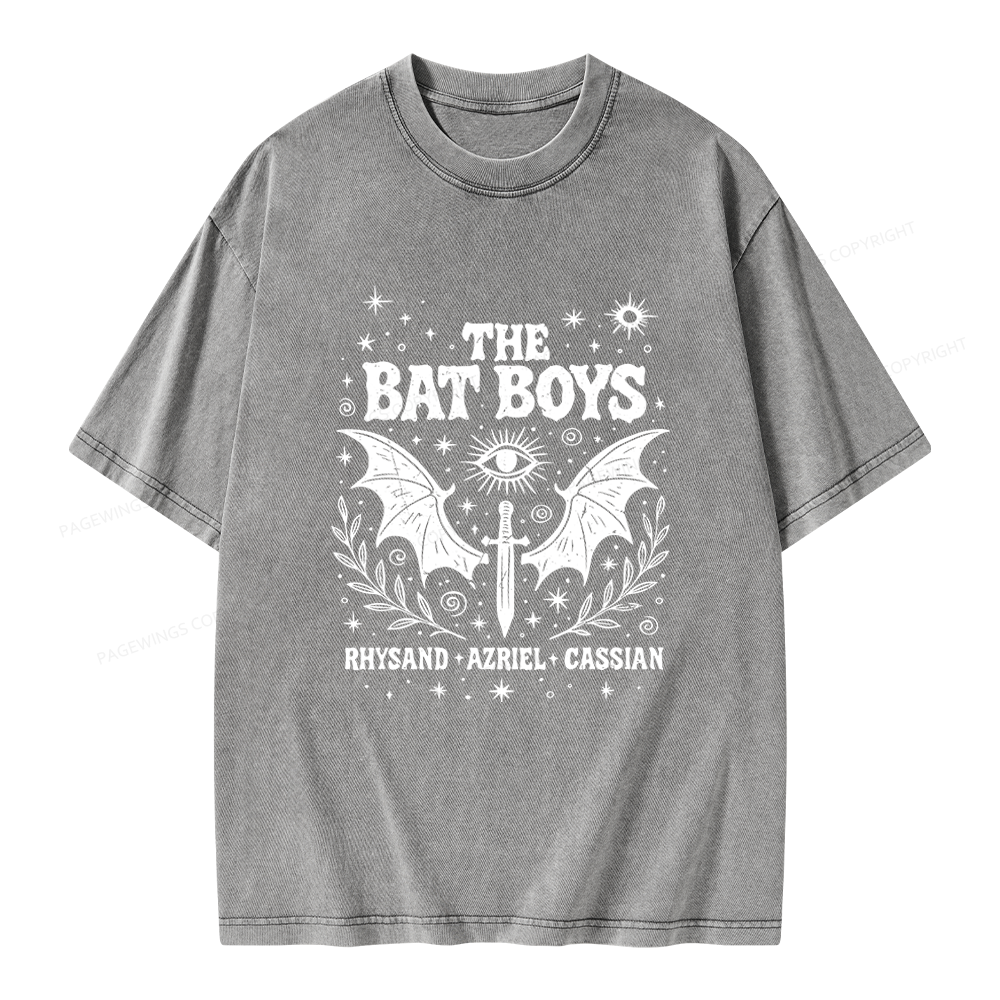 Pagewing Reading Fantasy Bookish Unisex Washed T-shirt
