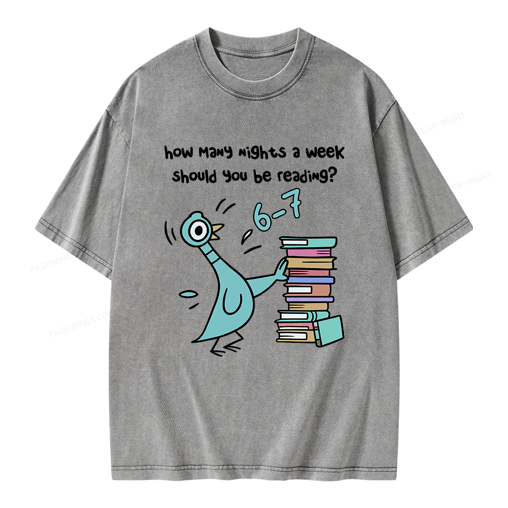 Pagewing Book Lover Librarian Unisex Washed T-shirt