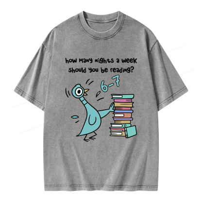 Pagewing Book Lover Librarian Unisex Washed T-shirt