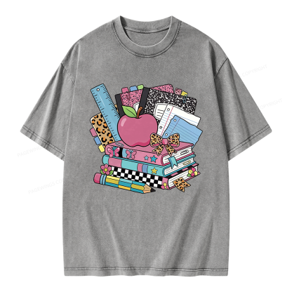 Pagewing Retro School Unisex Washed T-shirt
