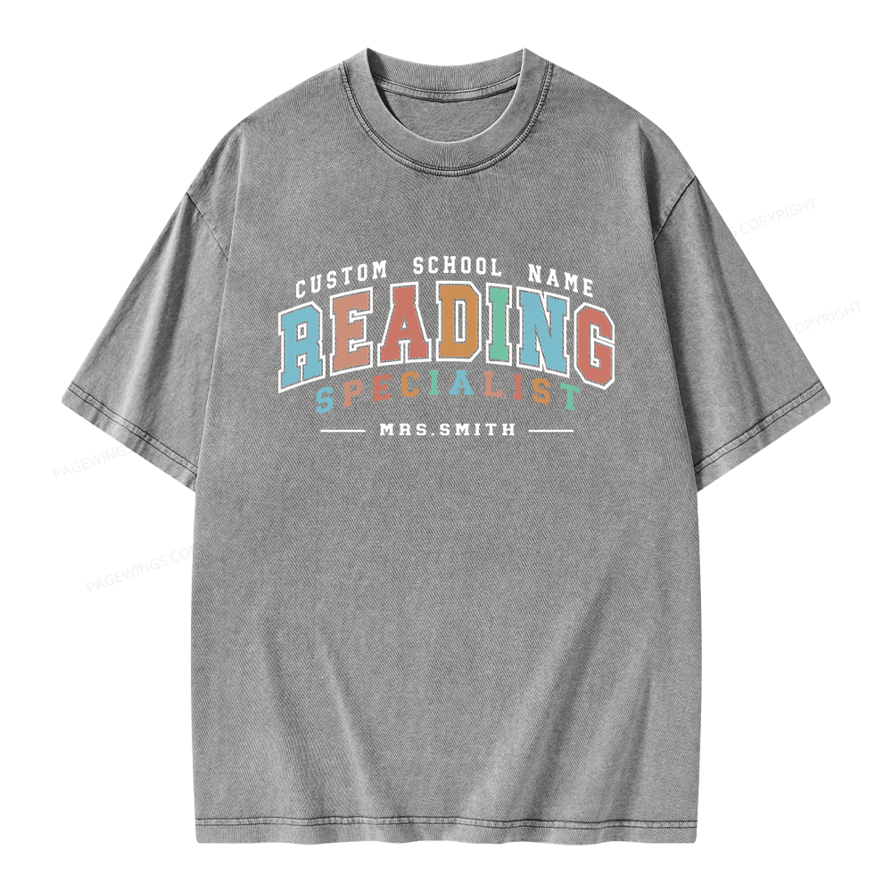 Pagewing Personalized Reading Unisex Washed T-shirt
