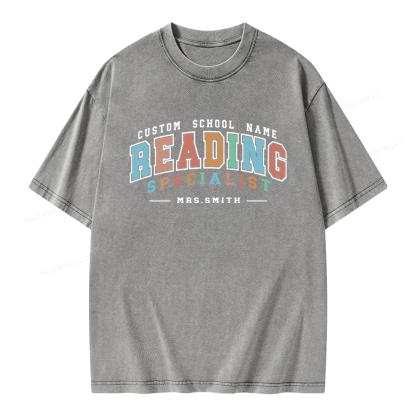 Pagewing Personalized Reading Unisex Washed T-shirt