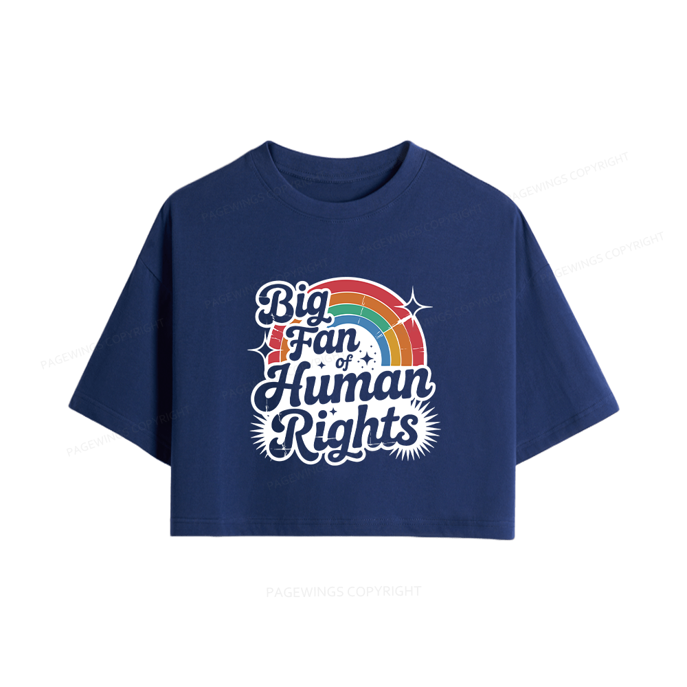 Pagewings Big Fan of Human Rights15985 Book Women Crop Tops