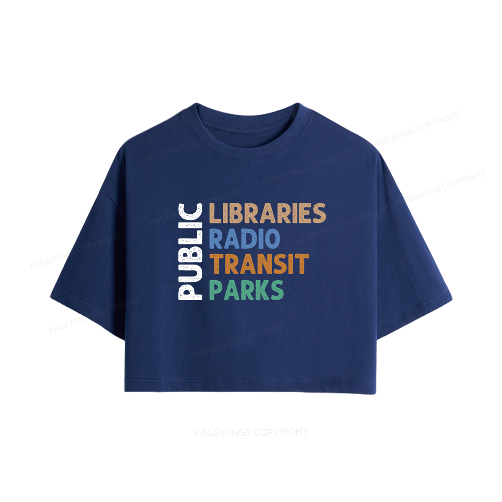 Pagewings Public Libraries16055 Book Women Crop Tops