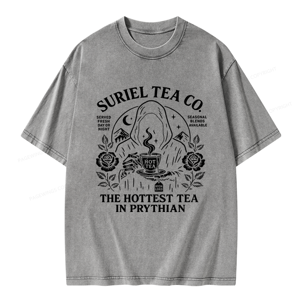 Pagewing Reading Fantasy Bookish Unisex Washed T-shirt