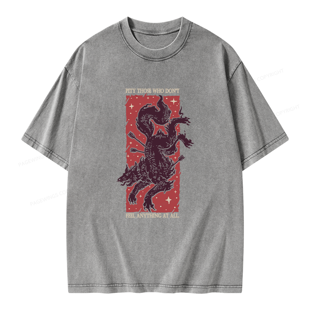 Pagewing Reading Fantasy Bookish Unisex Washed T-shirt