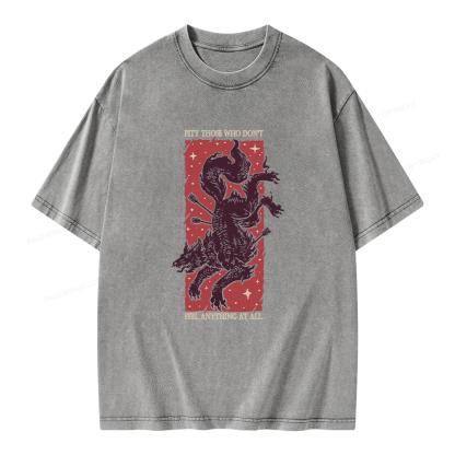 Pagewing Reading Fantasy Bookish Unisex Washed T-shirt