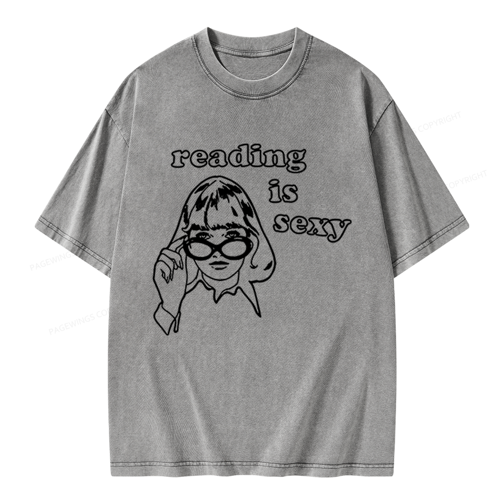 Pagewings Reading Is Sexy Unisex Washed T-shirt