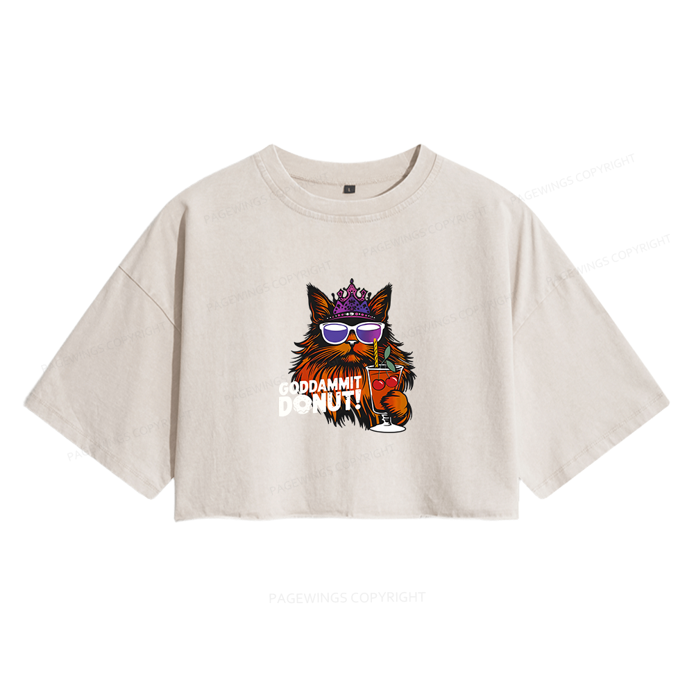 Pagewings Sci-Fi Bookish Women's Washed Cropped T-shirt
