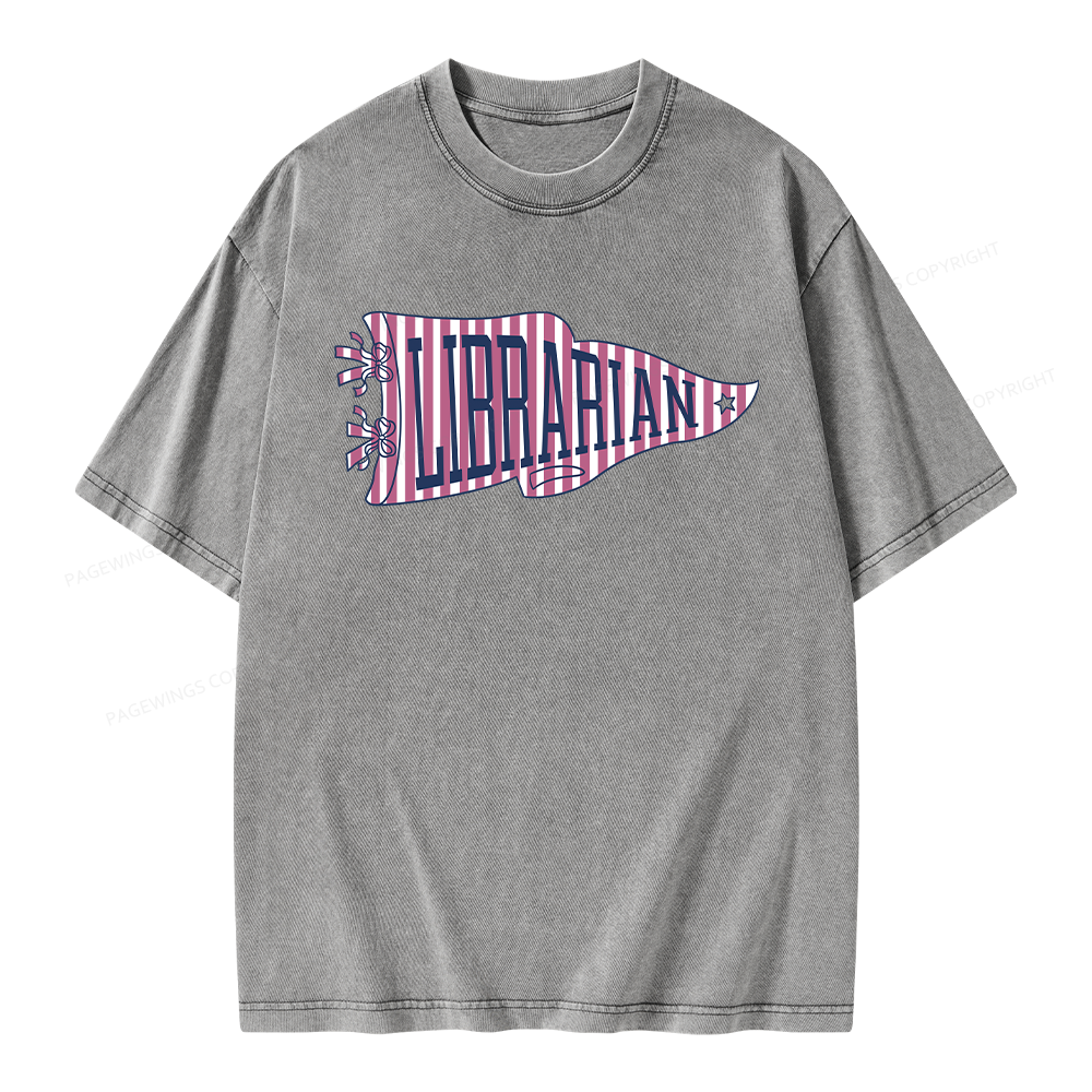 Pagewing School Librarian Unisex Washed T-shirt