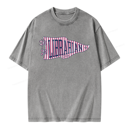 Pagewing School Librarian Unisex Washed T-shirt
