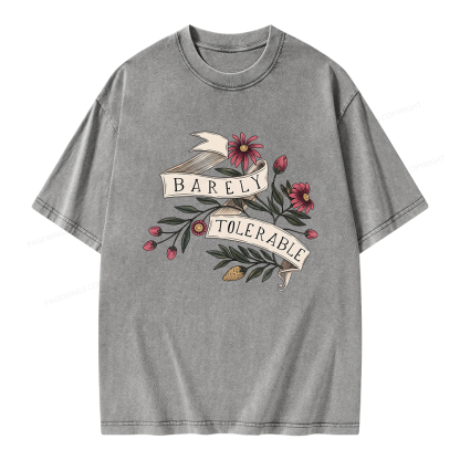 Pagewings Barely Tolerable Unisex Washed T-shirt