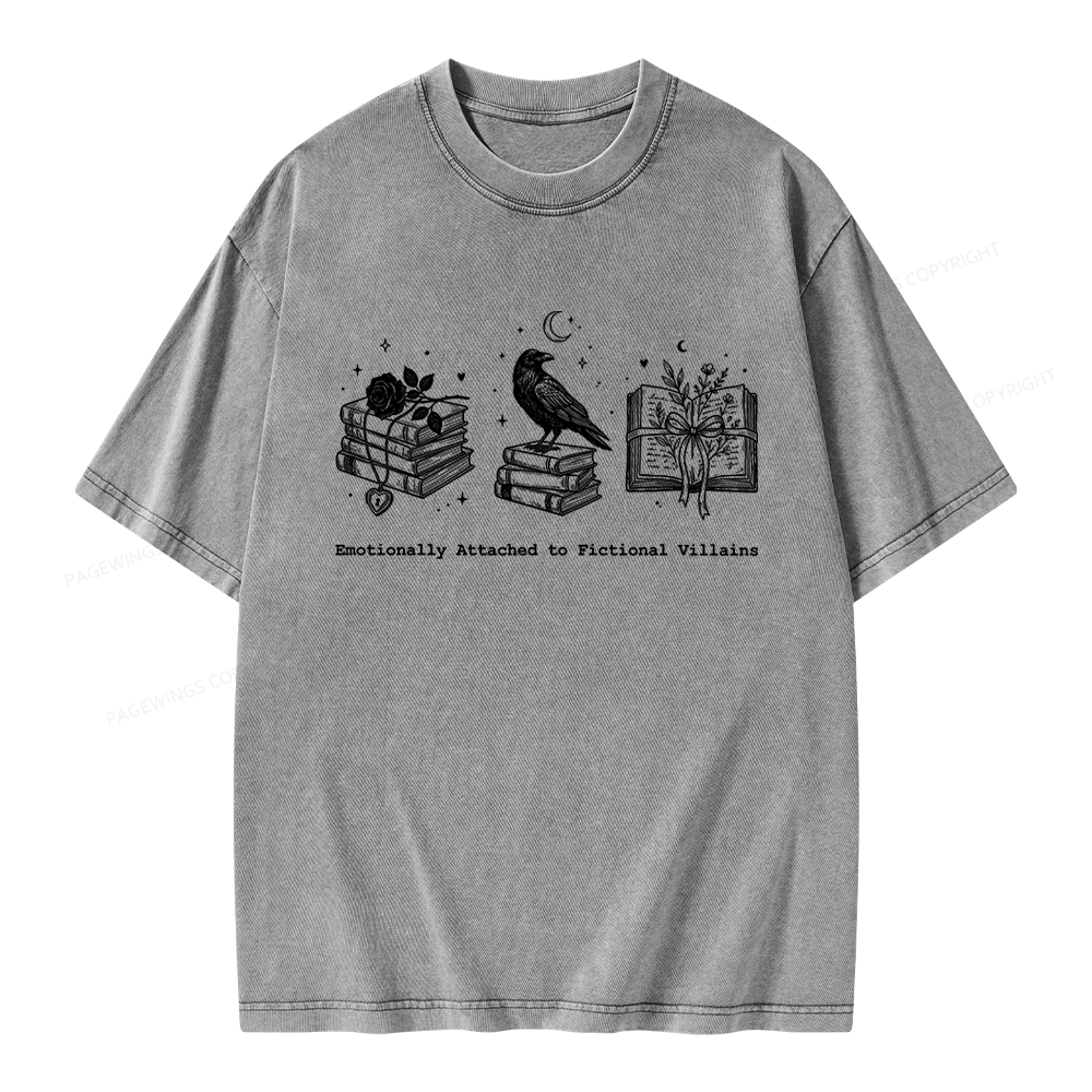Pagewings Dark Romance Reader Unisex Washed T-shirt