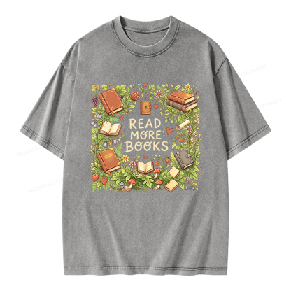 Pagewings Read More Books Unisex Washed T-shirt