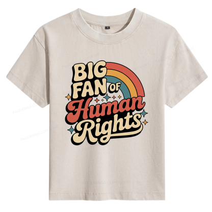 Pagewings Big Fan of Human Rights 15448 Bookish Women's Washed T-shirt