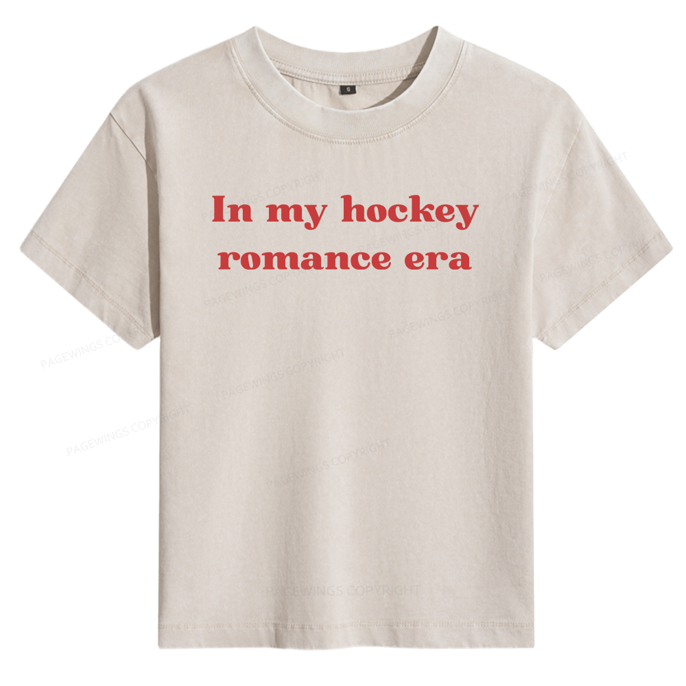 Pagewings Hockey Romance 15930 Bookish Women's Washed T-shirt