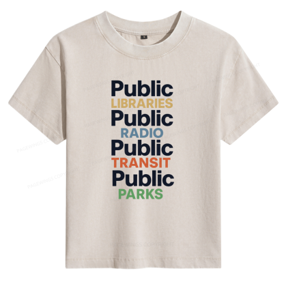 Pagewings Public Libraries 15687 Bookish Women's Washed T-shirt