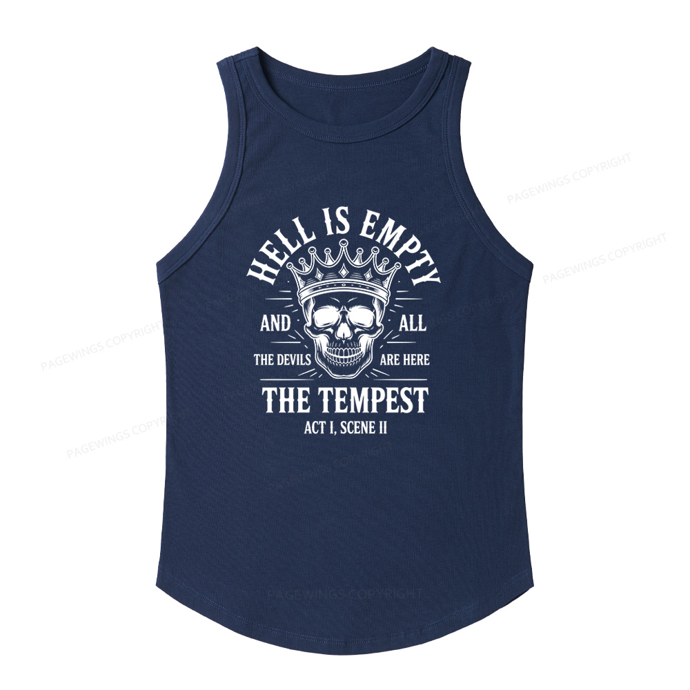 Pagewings Slim Fit Hell is Empty and All The Devils are Here Women's Fitted Tank Top 