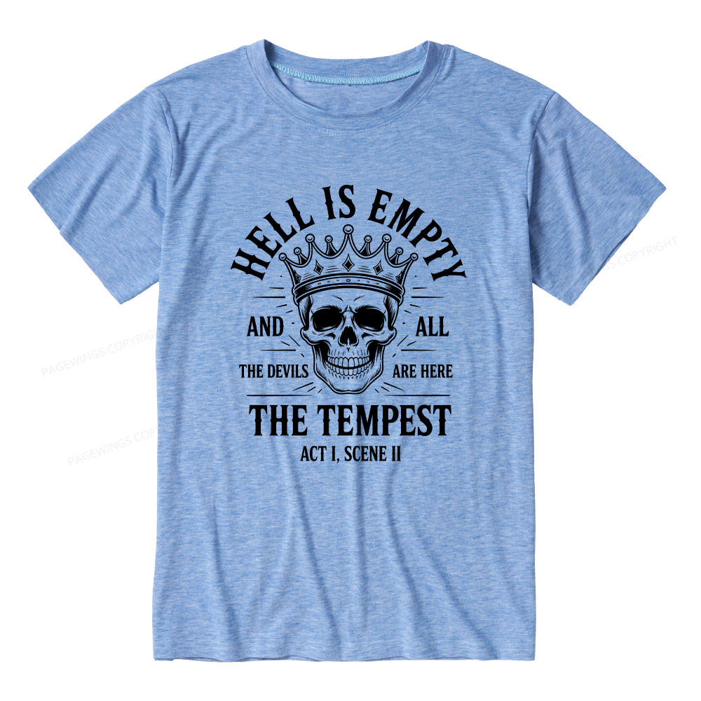 Pagewings Hell is Empty and All The Devils are Here Bookish Unisex Heather T-Shirt