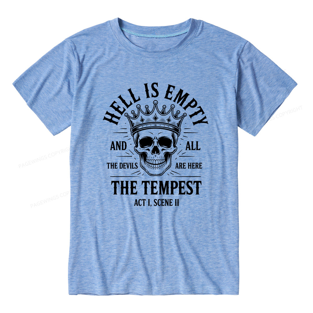Pagewings Hell is Empty and All The Devils are Here Bookish Unisex Heather T-Shirt