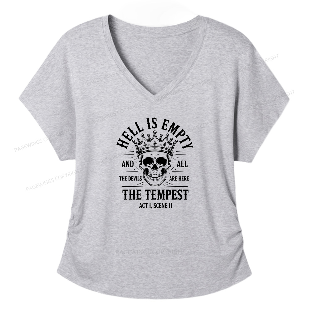 Pagewings Hell is Empty and All The Devils are Here Soft Women's Modal V-neck T-shirt  