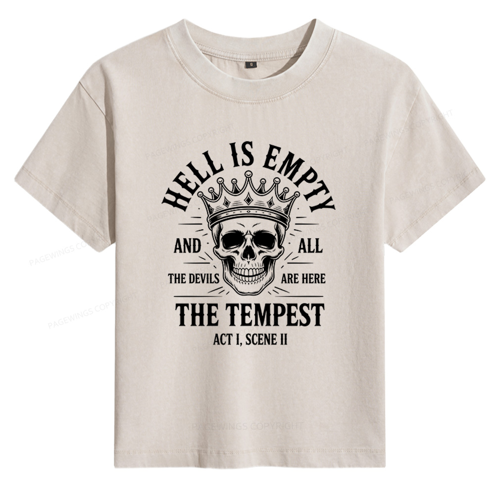 Pagewings Hell is Empty and All The Devils are Here Bookish Women's Washed T-shirt