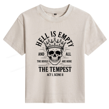 Pagewings Hell is Empty and All The Devils are Here Bookish Women's Washed T-shirt