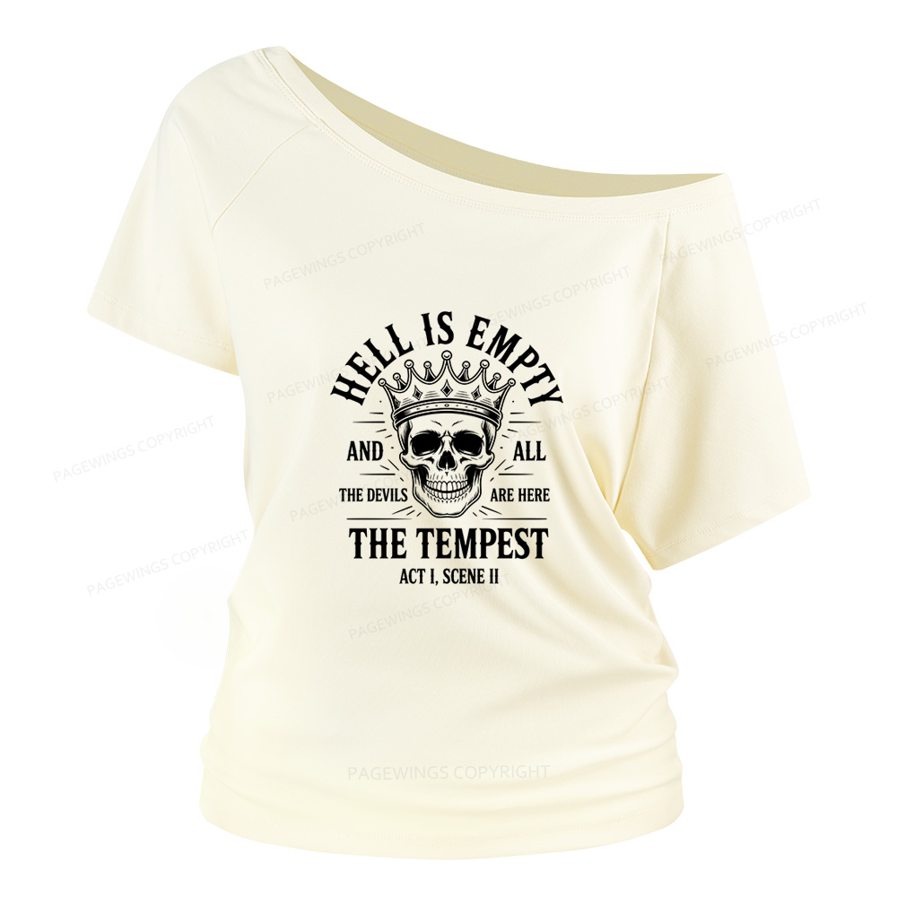 Pagewings Hell is Empty and All The Devils are Here Women Off Shoulder T-shirts