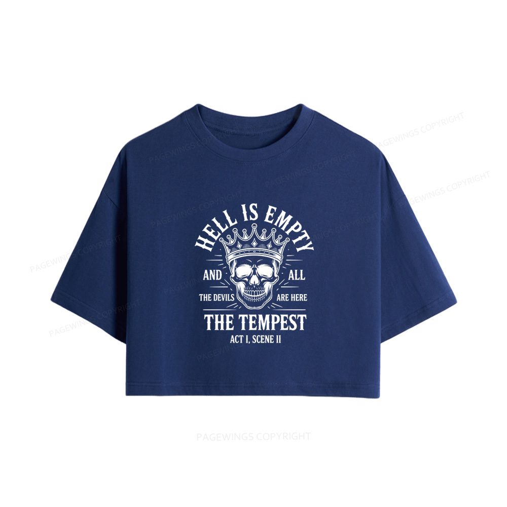 Pagewings Hell is Empty and All The Devils are Here Book Women Crop Tops