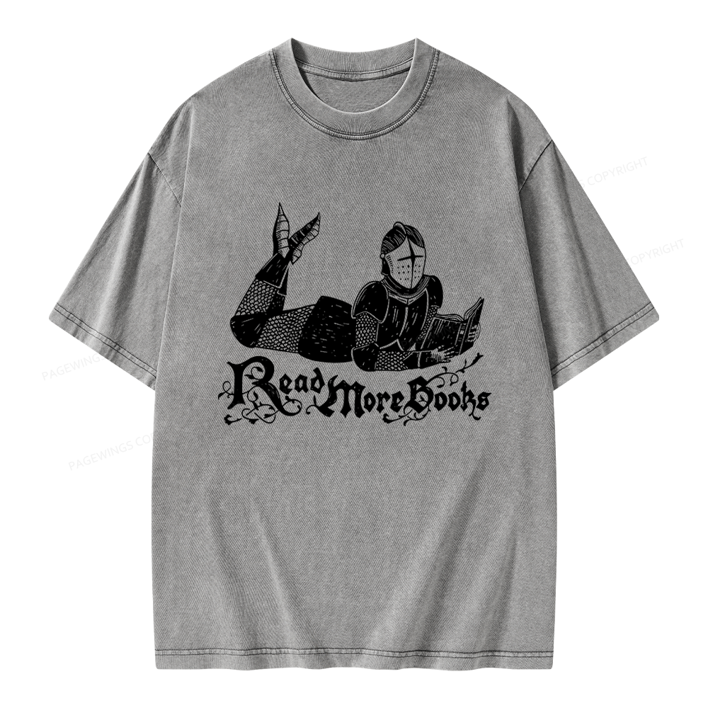 Pagewings Read More Books Unisex Washed T-shirt