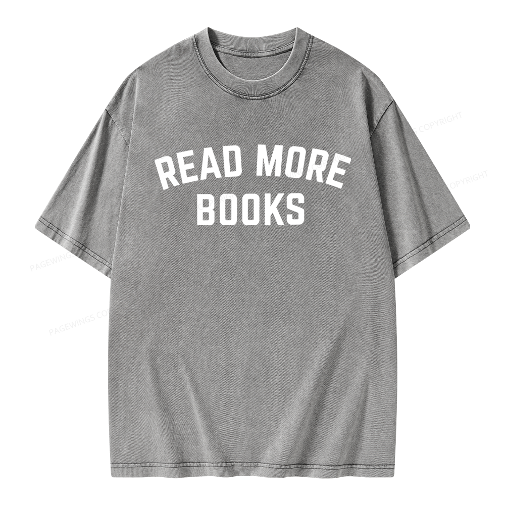 Pagewings Read More Books Unisex Washed T-shirt