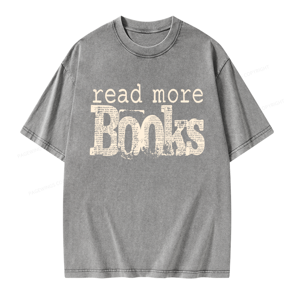 Pagewings Read More Books Unisex Washed T-shirt