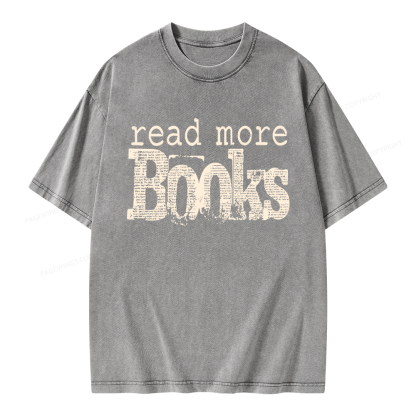 Pagewings Read More Books Unisex Washed T-shirt
