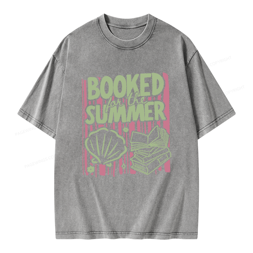 Pagewings Booked for the Summer Unisex Washed T-shirt