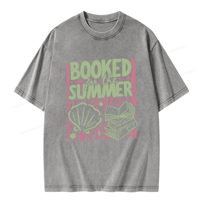 Pagewings Booked for the Summer Unisex Washed T-shirt